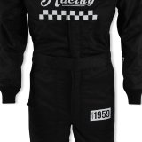 Simpson Checkers Racing Suits CK02421 Driving Suit, Checkers, One-piece, Two Layers, Nomex®, Black/White, SFI 3.2A/5, Men's X-Large, Each thumbnail 3