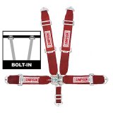 Simpson Latch & Link 5-Point Harness 29061R Harness, Complete, Latch, Individual-Type, Bolt-In, Floor Mount, Red, Each thumbnail 1