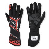 Simpson Magnata Racing Gloves MGMR Driving Gloves, Gloves, One Layer, Nomex®, Black/Red, FIA 8856-2018, SFI 3.5/5, Medium, Pair thumbnail 2