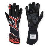 Simpson Magnata Racing Gloves MGMR Driving Gloves, Gloves, One Layer, Nomex®, Black/Red, FIA 8856-2018, SFI 3.5/5, Medium, Pair thumbnail 5