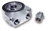 Earl's Performance Billet Aluminum Sandwich-Style Oil Thermostats 503ERL Adapter, Thermostat, Sandwich, Aluminum, Natural, 13/16-16 in. Thread, -10 AN O-Ring Inlet/Outlet, Each thumbnail 1