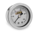 Earl's Performance Analog Fuel Pressure Gauges 100187ERL Gauge, Analog, Pressure, 0-100 psi, 1 1/2 in. Diameter, Stainless Steel, White Face, Liquid-filled, 1/8 NPT Male Threads thumbnail 1