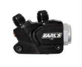 Earl's Performance Oil Cooler Adapters 1129ERL Adapter, Right Angle, -10 AN Inlet, -10 AN Outlet, Billet Aluminum, Black Anodized, 180 Degree Thermostat, Hardware, Each thumbnail 2