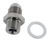 Earl's Performance Transmission Cooler Line Adapters 961982ERL Adapter Fittings, Adapters, Steel, Nickel Plated, 9/16-18 in. Male AN O-ring, -6 AN Male AN, Each thumbnail 2