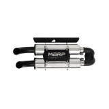 MBRP PowerTech4 Dual Slip-On 304 Stainless Steel Inch Muffler AT-9518PT Mufflers, Sport Series, Slip-On, Round, Steel, Polaris, Pair thumbnail 1