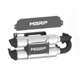 MBRP PowerTech4 Dual Slip-On 304 Stainless Steel Inch Muffler AT-9524PT Mufflers, PowerTech 4, Slip-On, Round, Steel, Polaris, Pair thumbnail 1
