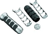 Kuryakyn ISO Grips 6183 Grips, Aluminum, Chrome, 125 mm. Length, 1 in. Bars, Twist Throttle, Pair thumbnail 3