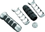 Kuryakyn ISO Grips 6183 Grips, Aluminum, Chrome, 125 mm. Length, 1 in. Bars, Twist Throttle, Pair thumbnail 4