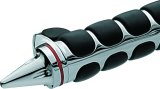 Kuryakyn Stiletto Grip End Caps 6249 Caps, Stiletto, Twist Throttle Compatible, Fits ISO Grips Only, Chrome, Pair thumbnail 6