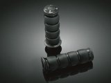 Kuryakyn ISO Grips 6341 Grips, ISO, 125mm Length, Aluminum, Black, Twist Throttle Compatible, 7/8 in. Bar Diameter, Pair thumbnail 1