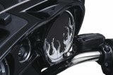 Kuryakyn Speaker Grilles 7374 Grilles, Flame Style, Plastic, Chrome, Harley-Davidson®, Pair thumbnail 1
