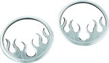 Kuryakyn Speaker Grilles 7374 Grilles, Flame Style, Plastic, Chrome, Harley-Davidson®, Pair thumbnail 2