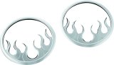 Kuryakyn Speaker Grilles 7374 Grilles, Flame Style, Plastic, Chrome, Harley-Davidson®, Pair thumbnail 3