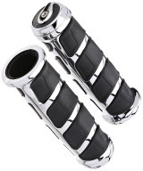 Kuryakyn Kinetic Grips 6372 Grips, Kinetic, Aluminum, Chrome, Twist, 1 in. Bar Diameter, for use on Honda®, Suzuki, Pair thumbnail 1