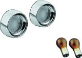 Kuryakyn Deep Dish Bezels 2270 Bezel, Steel, Chrome, Smoke Lens, Amber Bulb, Pair thumbnail 2