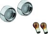 Kuryakyn Deep Dish Bezels 2270 Bezel, Steel, Chrome, Smoke Lens, Amber Bulb, Pair thumbnail 7
