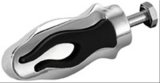 Kuryakyn Flamin' Shift Pegs 4418 Pegs, Steel/Rubber, Chrome/Black, Hardware Included, Each thumbnail 1
