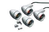 Kuryakyn Late-Style Turn Signal Kits 2317 Kits, Late Style, Bullet Shape, Diecast, Chrome, 2 in. Diameter, Smoked Lens, Incandescent Bulbs, Harley-Davidson®, Set of 4 thumbnail 1