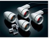Kuryakyn Late-Style Turn Signal Kits 2317 Kits, Late Style, Bullet Shape, Diecast, Chrome, 2 in. Diameter, Smoked Lens, Incandescent Bulbs, Harley-Davidson®, Set of 4 thumbnail 2