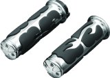 Kuryakyn ISO Flame Grips 6269 Grips, Aluminum, Chrome, 125 mm. Length, 1 in. Bars, Pair thumbnail 2