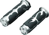 Kuryakyn ISO Flame Grips 6269 Grips, Aluminum, Chrome, 125 mm. Length, 1 in. Bars, Pair thumbnail 3