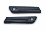 Kuryakyn Tri-Line Saddlebag Hinge Covers 6987 Accessories, Covers, Aluminum, Black, Harley-Davidson®, Pair thumbnail 1