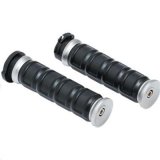 Kuryakyn Dillinger Grips 6672 Grips, Dillinger, Rubber/Aluminum, Silver, Twist Throttle Compatible, 1 in. Bar Diameter, Harley-Davidson®, Pair thumbnail 1
