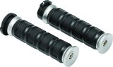 Kuryakyn Dillinger Grips 6672 Grips, Dillinger, Rubber/Aluminum, Silver, Twist Throttle Compatible, 1 in. Bar Diameter, Harley-Davidson®, Pair thumbnail 2