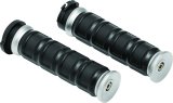 Kuryakyn Dillinger Grips 6672 Grips, Dillinger, Rubber/Aluminum, Silver, Twist Throttle Compatible, 1 in. Bar Diameter, Harley-Davidson®, Pair thumbnail 3
