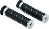 Kuryakyn Dillinger Grips 6672 Grips, Dillinger, Rubber/Aluminum, Silver, Twist Throttle Compatible, 1 in. Bar Diameter, Harley-Davidson®, Pair thumbnail 4