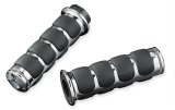Kuryakyn ISO Grips 6321 Grips, ISO, Aluminum, Black, Twist Throttle Compatible, 1 in. Bar Diameter, Harley-Davidson®, Pair thumbnail 1