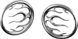 Kuryakyn Speaker Grilles 3788 Grilles, Flame Style, Plastic, Chrome, Harley-Davidson®, Pair thumbnail 2