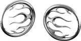 Kuryakyn Speaker Grilles 3788 Grilles, Flame Style, Plastic, Chrome, Harley-Davidson®, Pair thumbnail 3