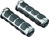 Kuryakyn ISO Grips 6236 Grips, ISO, Aluminum, Chrome, 125mm Length, Twist Throttle Compatible, 7/8 in. Bar Diameter, Pair thumbnail 2
