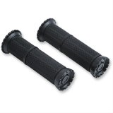Kuryakyn Riot Grips 3585 Grips, Riot, Aluminum, Black, Twist Throttle Compatible, 1 in. Bar Diameter, Pair thumbnail 1