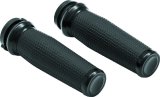 Kuryakyn Thresher Grips 5943 Grips, Thresher, Aluminum, Black, Twist Throttle Compatible, 1 in. Bar Diameter, Harley-Davidson®, Pair thumbnail 2