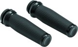 Kuryakyn Thresher Grips 5943 Grips, Thresher, Aluminum, Black, Twist Throttle Compatible, 1 in. Bar Diameter, Harley-Davidson®, Pair thumbnail 3