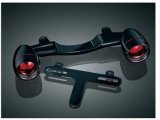 Kuryakyn Bullet Light Bar and Turn Signal Indicators 5405 Indicators, Bullet, 2.250 in. Round, 3.000 in. Long, Red Lens, Clear Bulb, Steel, Gloss Black, Harley-Davidson®, Pair thumbnail 3