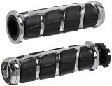 Kuryakyn Kinetic Grips 6375 Grips, Kinetic, Aluminum, Chrome, Twist, 1 in. Bar Diameter, Kawasaki, Suzuki, Victory, Yamaha, Pair thumbnail 1