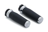 Kuryakyn Thresher Grips 5940 Grips, Thresher, Aluminum, Chrome, 1 in. Bar, Harley-Davidson®, Pair thumbnail 1
