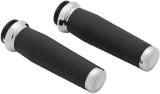 Kuryakyn Thresher Grips 5960 Grips, Thresher, Aluminum, Chrome, 1 in. Bar, Indian, Pair thumbnail 1
