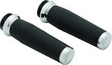 Kuryakyn Thresher Grips 5960 Grips, Thresher, Aluminum, Chrome, 1 in. Bar, Indian, Pair thumbnail 2