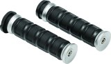 Kuryakyn Dillinger Grips 6674 Grips, Dillinger, Rubber/Aluminum, Silver, Twist Throttle Compatible, 1 in. Bar Diameter, Harley-Davidson®, Pair thumbnail 2