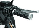 Kuryakyn Dillinger Grips 6674 Grips, Dillinger, Rubber/Aluminum, Silver, Twist Throttle Compatible, 1 in. Bar Diameter, Harley-Davidson®, Pair thumbnail 4
