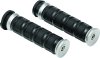 Kuryakyn Dillinger Grips 6674 Grips, Dillinger, Rubber/Aluminum, Silver, Twist Throttle Compatible, 1 in. Bar Diameter, Harley-Davidson®, Pair thumbnail 6