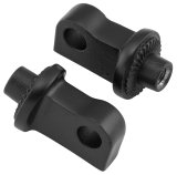 Kuryakyn Splined Peg Adapters 8896 Foot Mounts, Splined, Steel, Gloss Black, Harley-Davidson®, Pair thumbnail 1