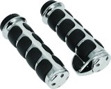 Kuryakyn Premium ISO Grips 6228 Grips, Aluminum, Chrome, 125 mm. Length, 1 in. Bars, Pair thumbnail 2