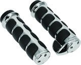 Kuryakyn Premium ISO Grips 6228 Grips, Aluminum, Chrome, 125 mm. Length, 1 in. Bars, Pair thumbnail 3