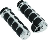 Kuryakyn Premium ISO Grips 6212 Grips, Aluminum, Chrome, 125 mm. Length, 1 in. Bars, Pair thumbnail 2