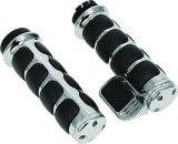 Kuryakyn Premium ISO Grips 6342 Grips, ISO, Aluminum, Chrome, Twist Throttle Compatible, 1 in. Bar Diameter, Harley-Davidson®, Pair thumbnail 3